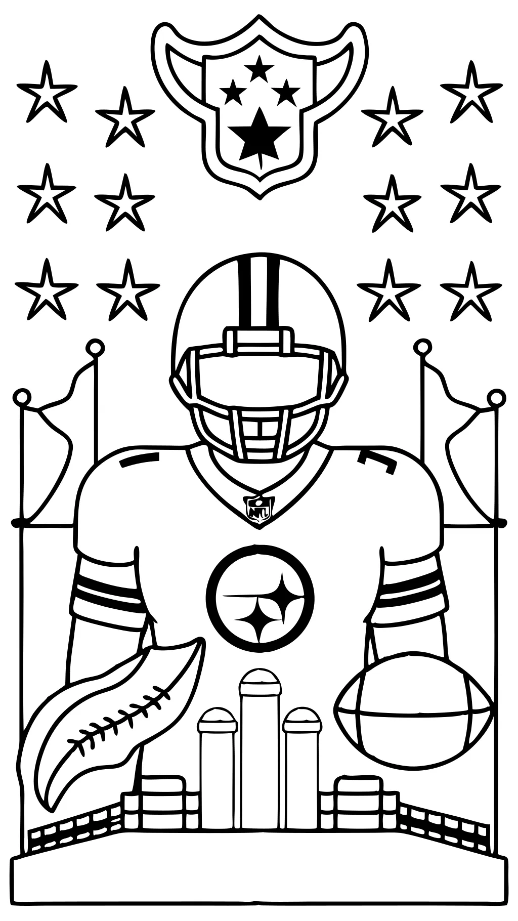 coloriages de football Steelers